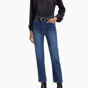 Frame| Le Sleek Straight High-Rise Jeans| Thunderstruck blue| Sz 32